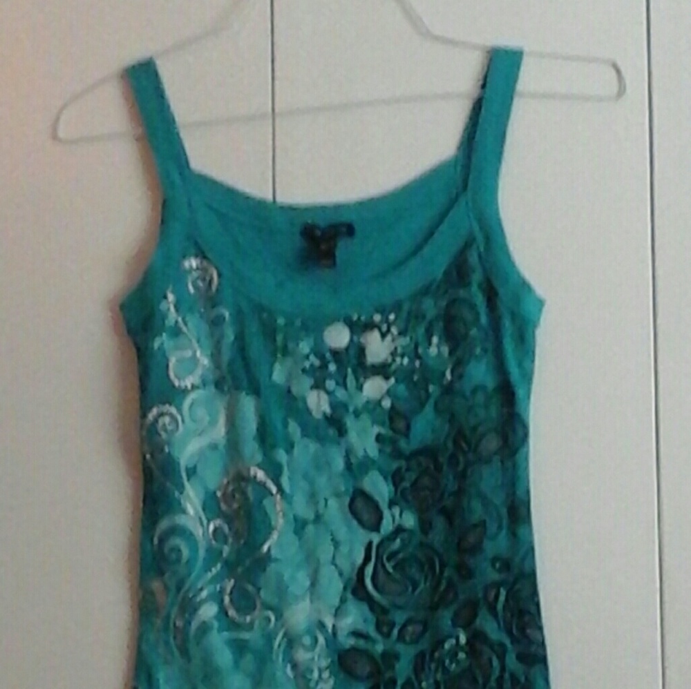 Fang brand green and black tank top